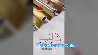 Borde redondo de acero inoxidable | Solución de acabado y protección de bordes de baldosas