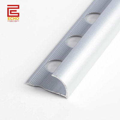 calidad  Aluminum Anodized Silver Outside Corner Trim Bullnose Edge Tile Trim fábrica
