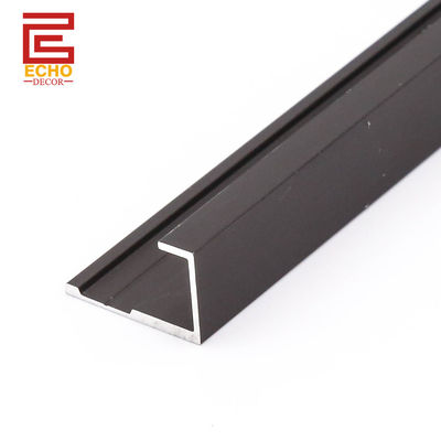 calidad  Decorative Wall Panel Trim Matte Black Aluminium End Cap Trim For PVC Panel fábrica