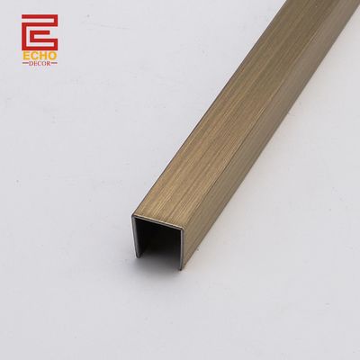 Revestimiento de azulejos de metal U Channel Moldeado Revestimiento de bordes de azulejos flexibles para bordes de encimeras