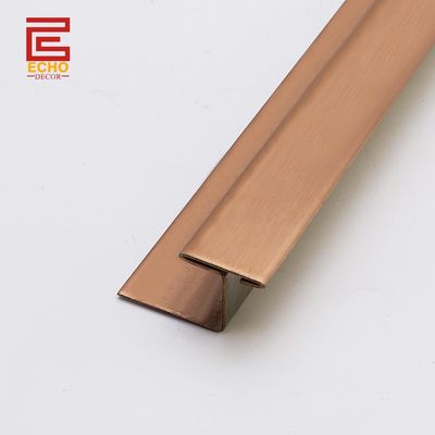 Tejas de cerámica de metal para el piso de tejas rosa oro 3m piso y decoración de tejas borde de recorte