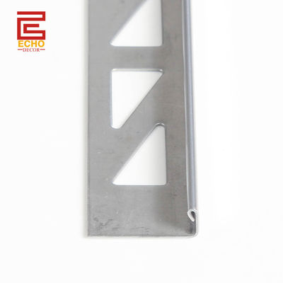 Borrachado L forma de metal borde de las tiras de acero inoxidable 6 mm de azulejos borde de recorte