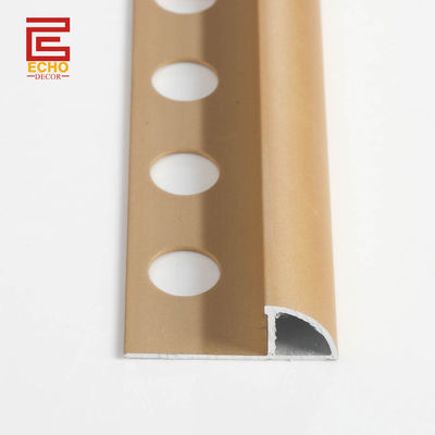 Cuadro de aluminio para el baño con adornos en la esquina exterior de los azulejos dorados de 12 mm