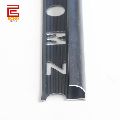 Tijeras de aluminio gris oscuro recortado 10mm Caps de extremo Tijeras de borde de la tira para la decoración de la pared