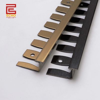 Bandas de transición de suelo flexible curvado de metal para pisos de azulejos o laminados de madera