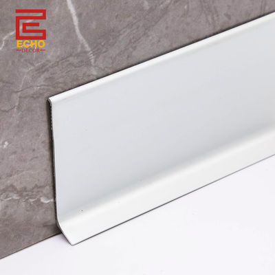 Profiles de tablero de faldas de pared blanca impermeable Profiles de recorte de tablero de base de 100 mm de altura