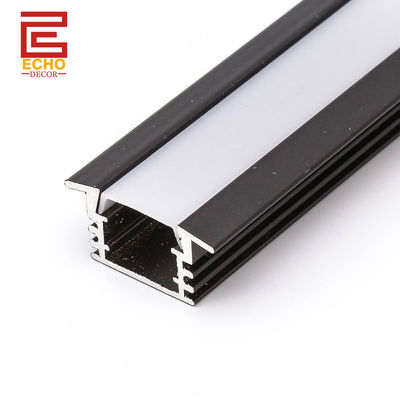 Perfil LED de Alu flexible con forma de U Perfil de tira LED negra para decoración de viviendas