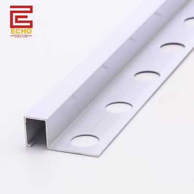 Esquina exterior de aluminio cuadrado de metal bordado de azulejos 10 mm blanco
