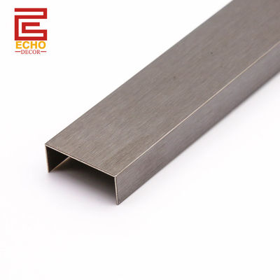 20 mm de corte de azulejos de borde de metal negro cepillado para azulejos de cerámica de baño