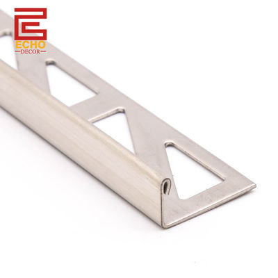 L forma de acero inoxidable bordado bordes de azulejos 10 mm