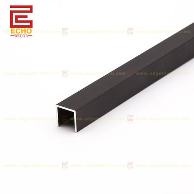 Extrusiones de azulejos de aluminio con perfil de metal de 12 mm negro