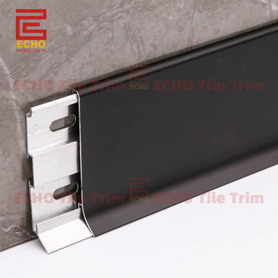 Moderno de aluminio tablero de base de pared recorte tablero de faldas perfiles negro 40-120mm de ancho