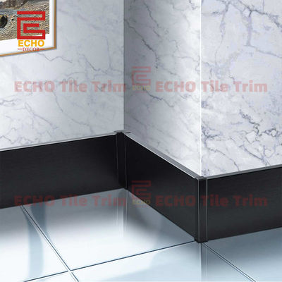 Aluminio impermeable Negro 100mm Tabla de faldas Perfiles de pared Flexible fácil de instalar longitud 2-3m/personalizado