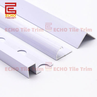 Aluminium White Edge Tile Trim for External Corners