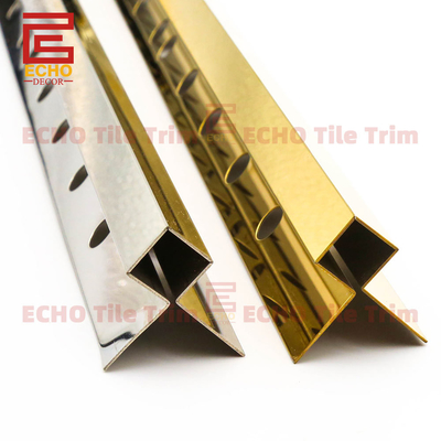 Revestimiento de azulejos de acero inoxidable de 10 mm de banda de borde cuadrada para esquinas exteriores