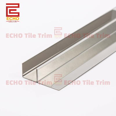 Moldura de baldosa en forma de F de acero inoxidable de 9-12 mm para paneles de vidrio