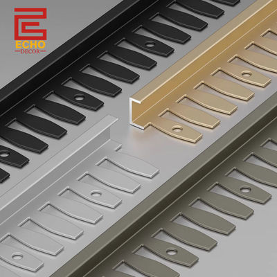 Tiras de borde de azulejo de aluminio negro mate flexible